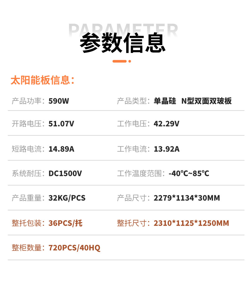 590W太陽能板標準組件
